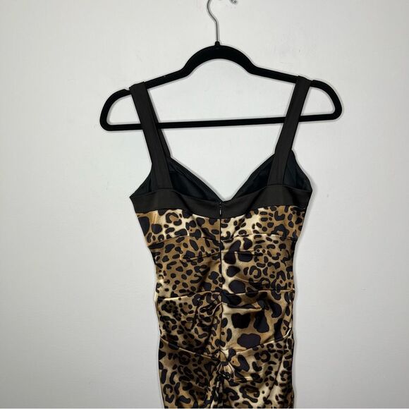 Vintage Cache Ruched Leopard Mini Dress 4 - Picture 5 of 8